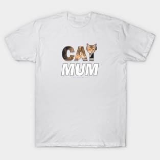 CAT MUM - tabby cat oil painting word art T-Shirt